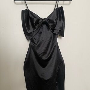 Elegant Black Bow Dress
